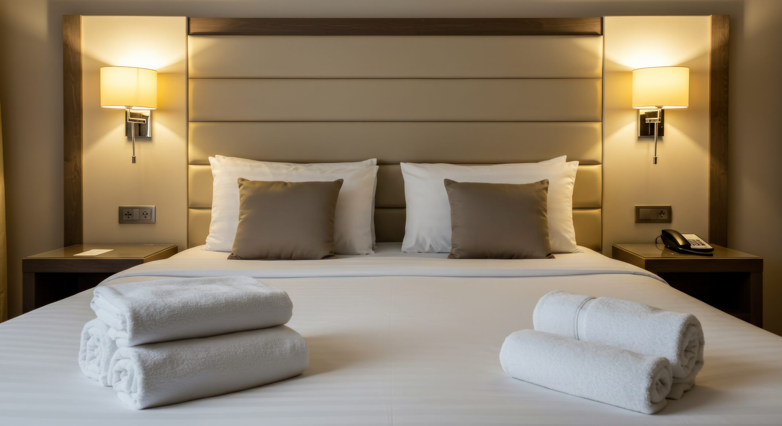 Linge hôtelier Maroc fournisseur Rawi, chambre équipée de draps et serviettes